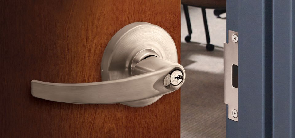 Athens Lever Design Single Dummy Trim Schlage commercial ND170ATH626 ND Series Grade 1 Cylindrical Lock Satin Chrome Finish 