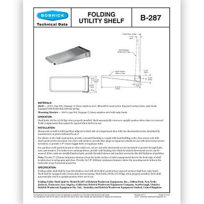 B-287 Folding Utility Shelf