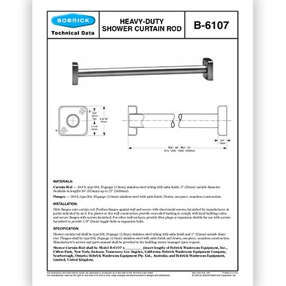 B-6107 Shower Curtain HD Rod