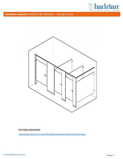 Hadrian Toilet Partitions - Installation Instructions