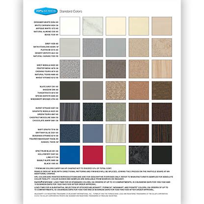 High Pressure Laminate Standard Color Guide
