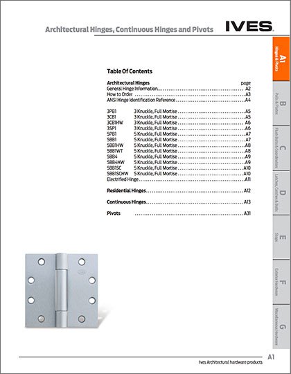 Ives Hinges Catalogue