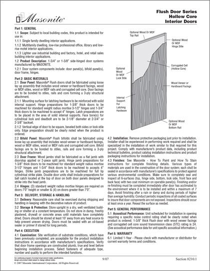 Masonite Flush Hollow Core