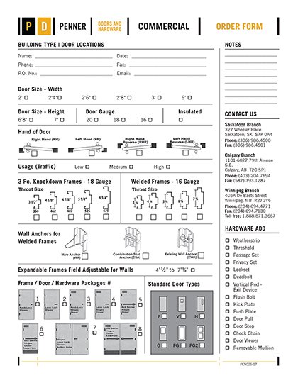 Steel Doors Order Form