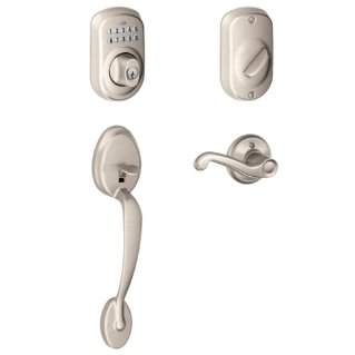 SCHLAGE FE575 CAM 620 ACC Camelot Keypad Entry with Auto-Lock and Accent  Levers, Antique Pewter