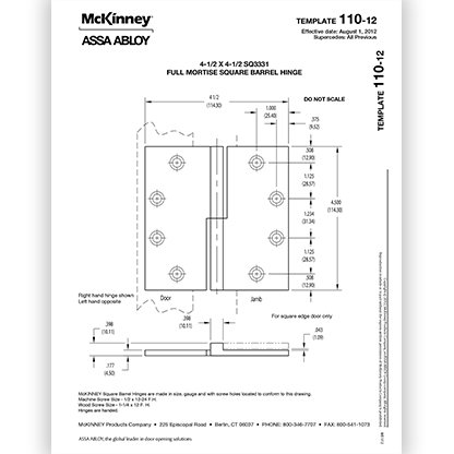 McKinney Square Barrel Hinge