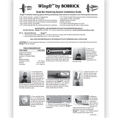 WingIt Grab Bar Fastener