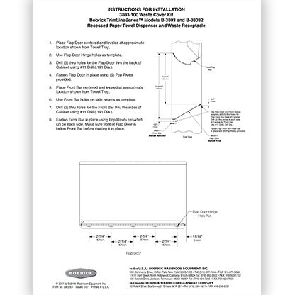 Waste Cover Kit Installation (3803-100)