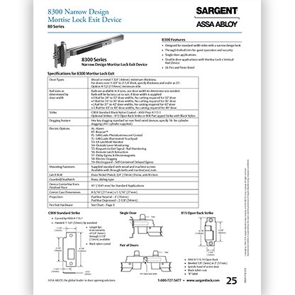 Sargent 8300 Series