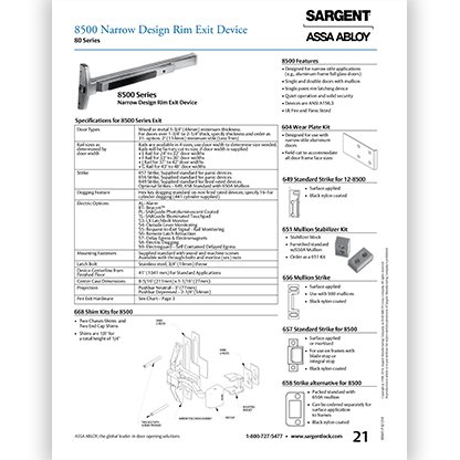 Sargent 8500 Series