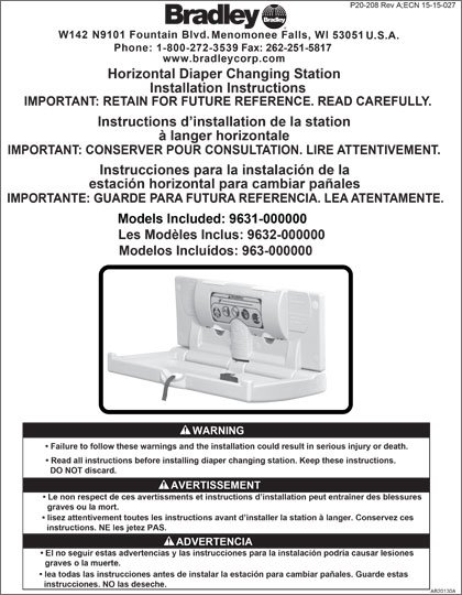 9631 Baby Changing Station Installation Instructions