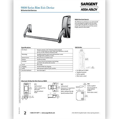 Sargent 9800 Rim