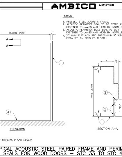 Acoustic Paired Steel Frames - Non Fire Rated