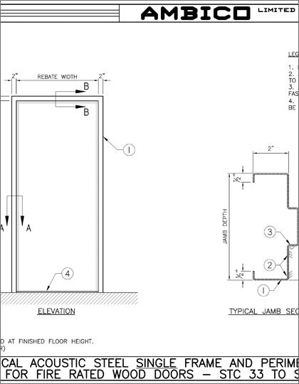 Acoustic Single Steel Frames - Fire Rated