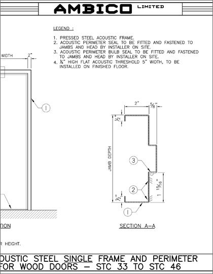 Acoustic Single Steel Frames - Non Fire Rated