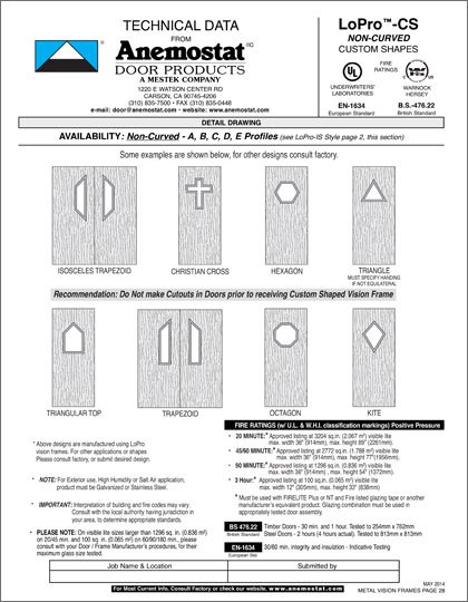 LoPro-CS Non-Curved Custom Shapes