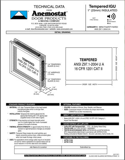 Tempered IGU