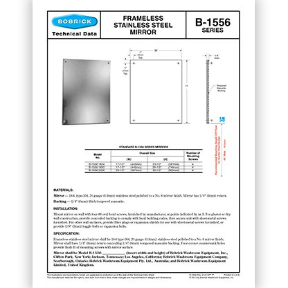 B-1556 Frameless Stainless Steel Mirror