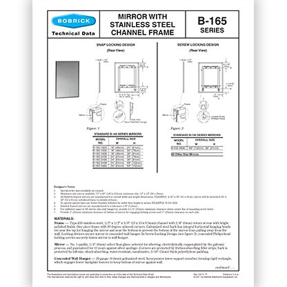 B-165 Mirror Channel Frame