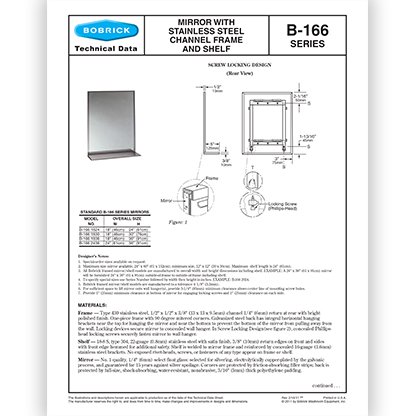 B-166 Mirror Channel Frame & Shelf