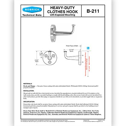 B-211 Heavy Duty Clothes Hook