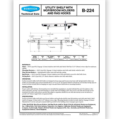 B-224 Mop, Broom & Rags Holders