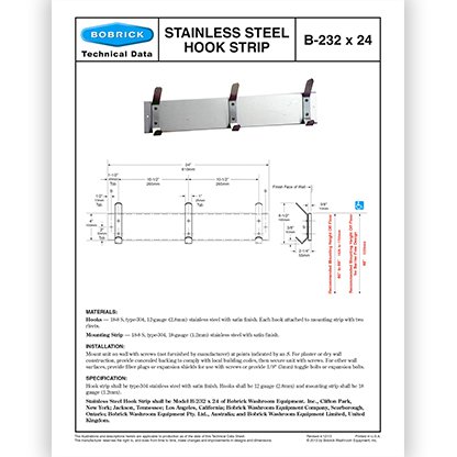 B-232 Three Hook Strip