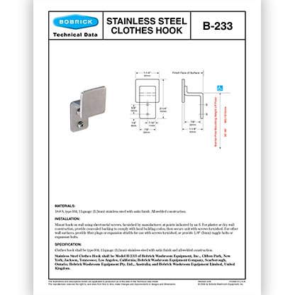 B-233 Clothes Hook