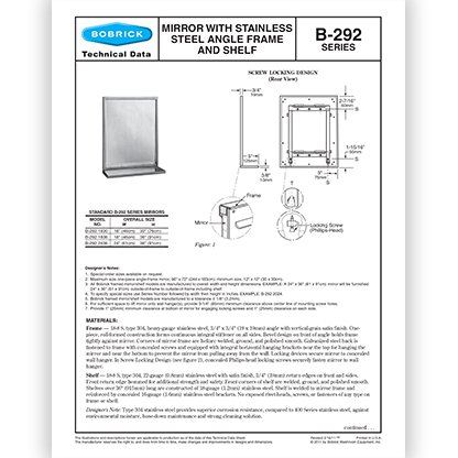 B-292 Mirror Angle Frame & Shelf