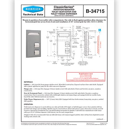 B-34715 ClassicSeries Partition Mounted (Dual)