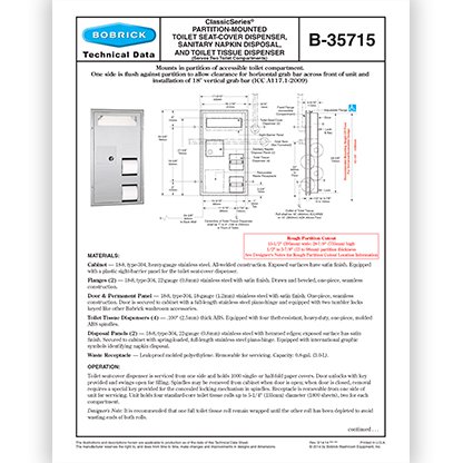 B-35715 ClassicSeries Partition Mounted (Dual)