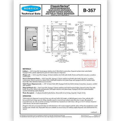 B-357 ClassicSeries Partition Mounted