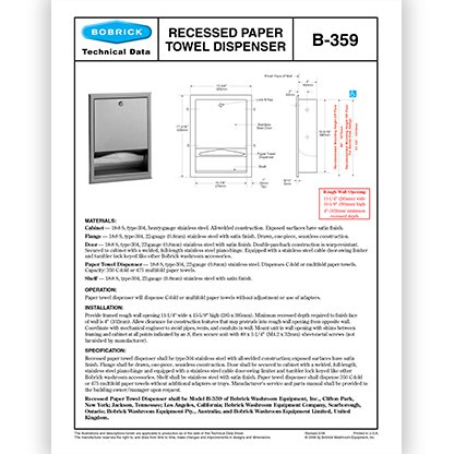 B-359 Recessed Dispenser