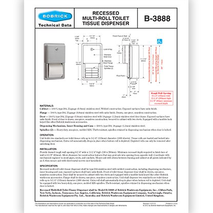 B-3888 Recessed, Multi-Roll