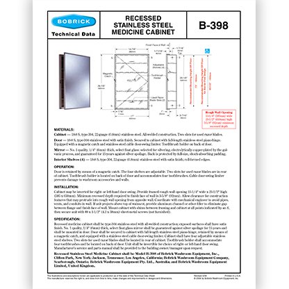 B-398 Recessed Medicine Cabinet