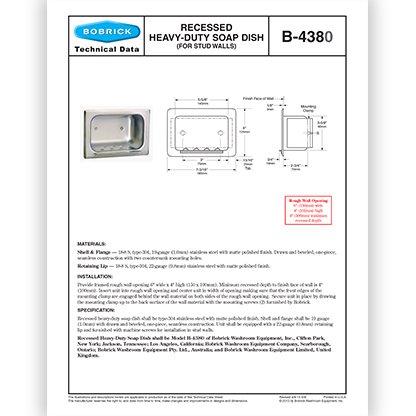 B-4380 Recessed HD Soap Dish