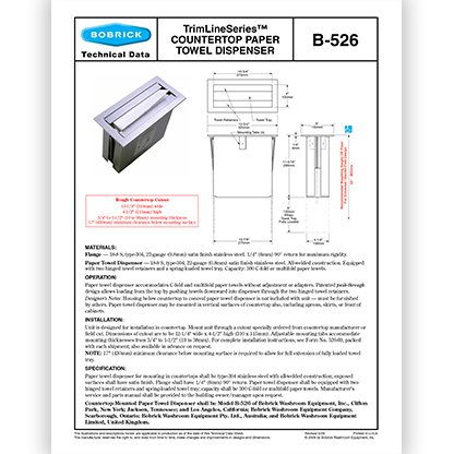 B-526 Countertop Dispenser