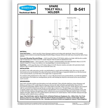 B-541 Spare Toilet Roll Holder