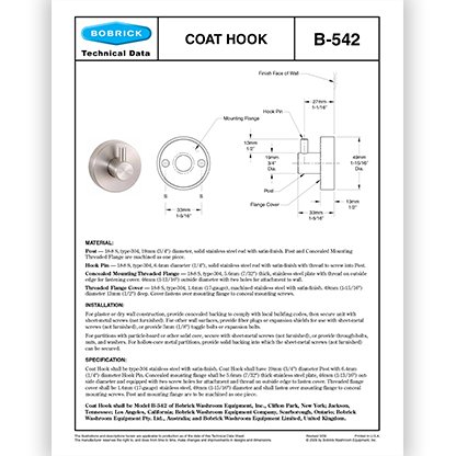 B-542 Clothing Hook