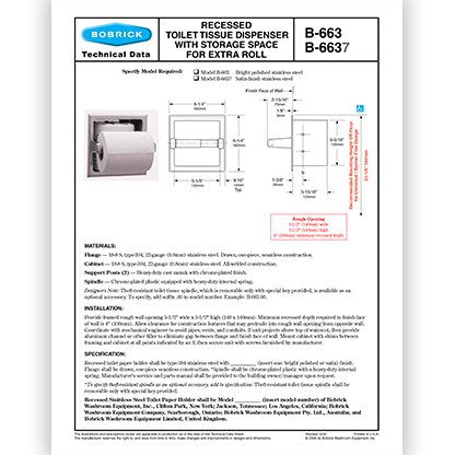 B-663 & B-6337 Recessed, Extra Roll