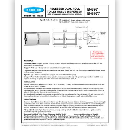 B-697 & B-6977 Recessed, Dual Roll