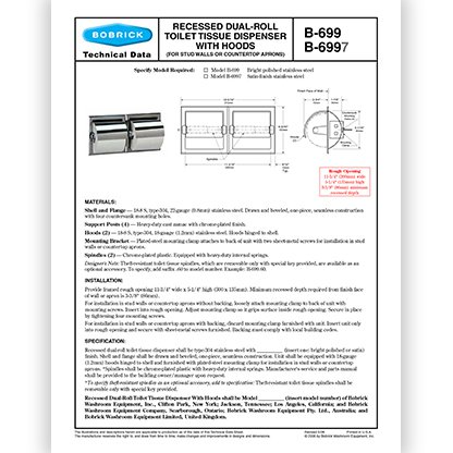 B-699 & B-6997 Recessed, Dual/Hood