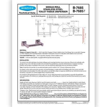 B-7685 & B-76857 Single, Stainless Steel