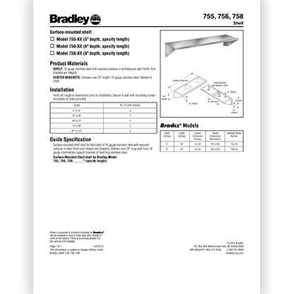 Model 755 Shelf