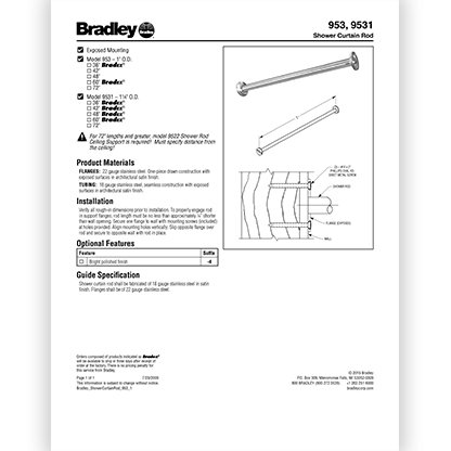 Model 953 Shower Rod