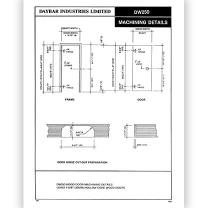 DW250K Machining Details