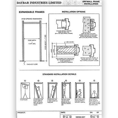 Expandable Frames Installation Details