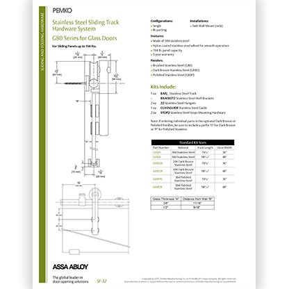 G80 Series for glass doors