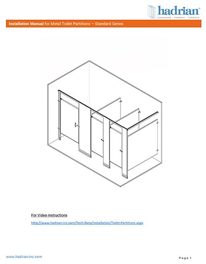 Hadrian Toilet Partitions - Installation Instructions