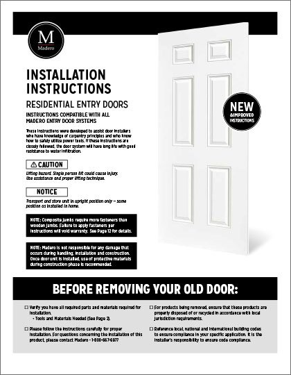 Madero Prehung Door System Installation